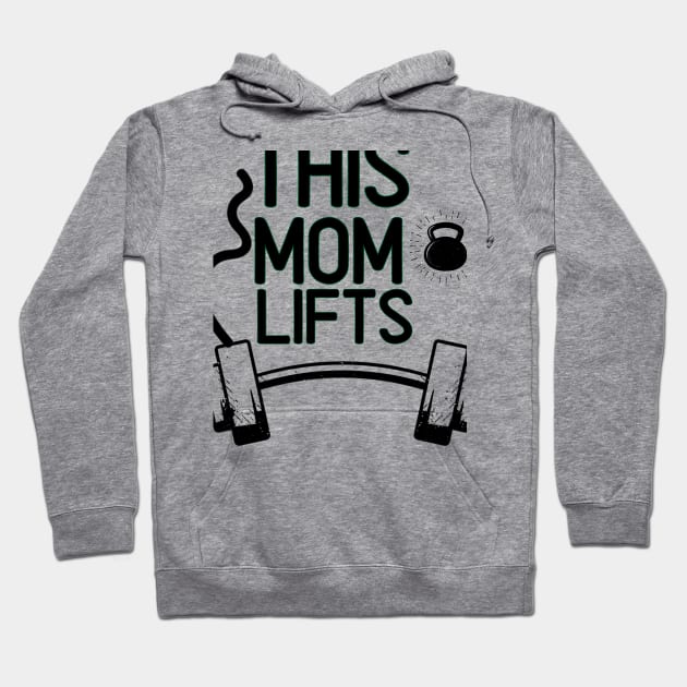 This Mom Lifts Funny Woman Weight Lifting Workout Hoodie by Grun illustration 